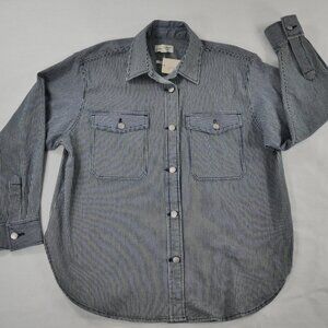 Universal Threads Blue Striped Button Down Worker Shirt Men's Large New